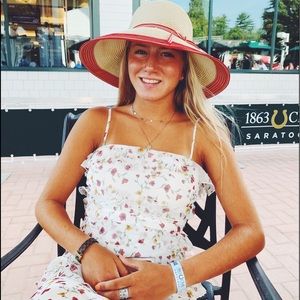 F21 White Ruffle w Roses Dress, GREAT condition